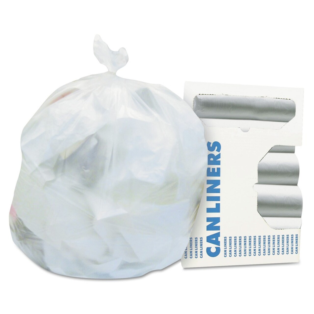 Heritage High-Density 56 Gallon 22 Microns 43 in. x 48 in. Waste Can Liners - Natural (25 Bags/Roll, 6 Rolls/Carton)